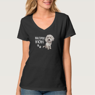 Camiseta Maltipoo Mãe Cachorro Cachorro Cachorando Cachorro