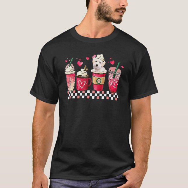 Camiseta Maltipoo Valentine Coffee Heart Women Valentines D (Frente)