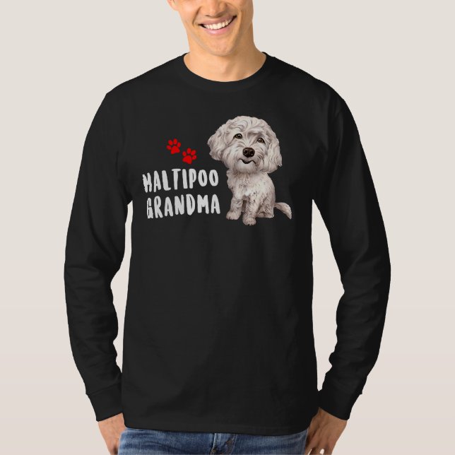 Camiseta Maltipoo Vovó Design Perfeito Para Poodle Maltês (Frente)