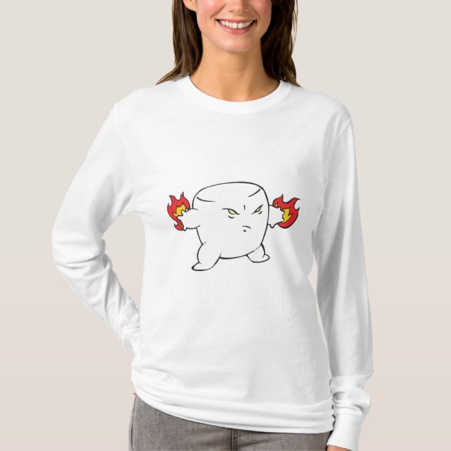 Camiseta malvado marshmallow torrado engraçado (Frente)