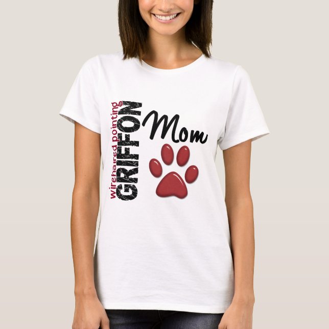 Camiseta Mamã 2 apontar Griffon Wirehaired (Frente)