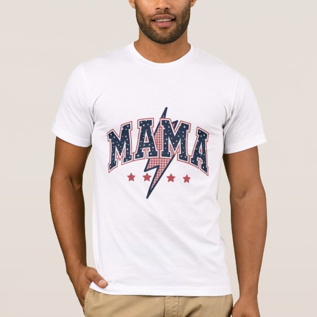Camiseta mama 4 de julho América EUA (Frente)