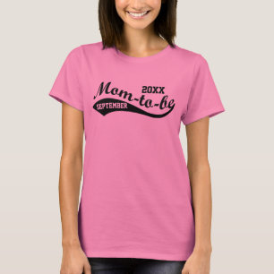 Camiseta Mamã a ser, mês feito sob encomenda/ano ocasiona