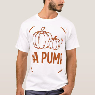 Camiseta Mama Abóbora Pomar de Abóboras Carimbo de Outono