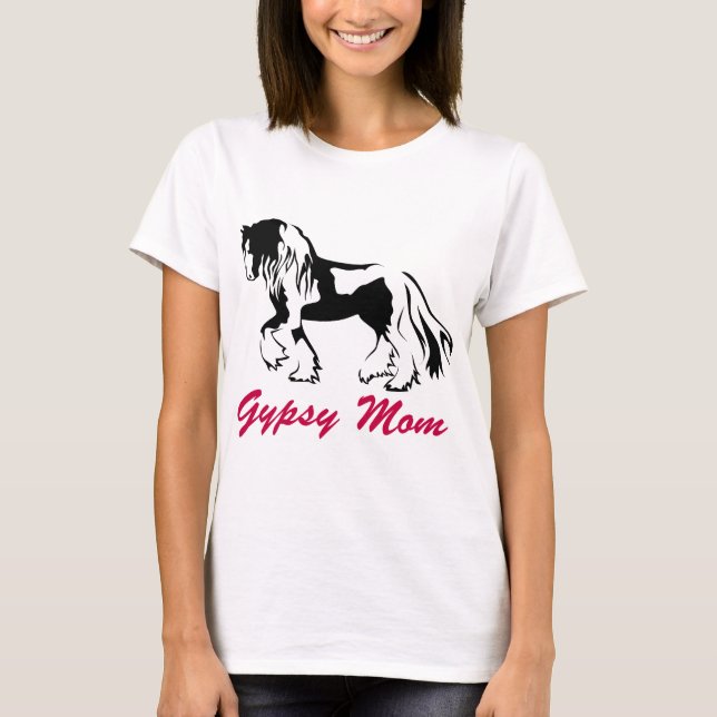 Camiseta Mamã aciganada do cavalo (Frente)