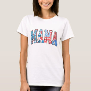 Camiseta Mama Americana 4 de julho Presente Patriótico para