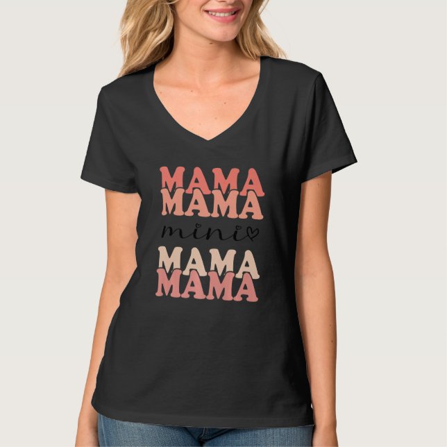 Camiseta Mama And Mini Boho Rainbow Mothers Day Mommy And M (Frente)