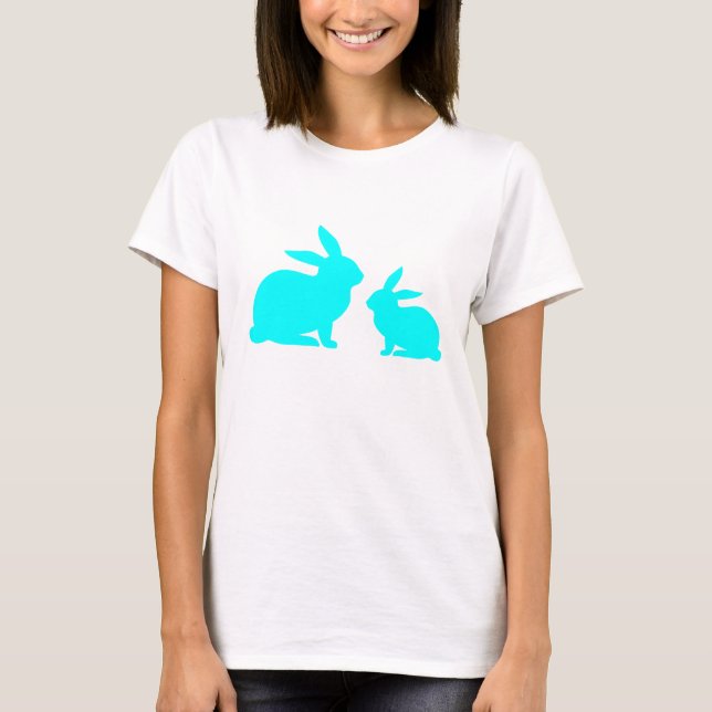 Camiseta Mama Azul e Bunny Bebê (Frente)