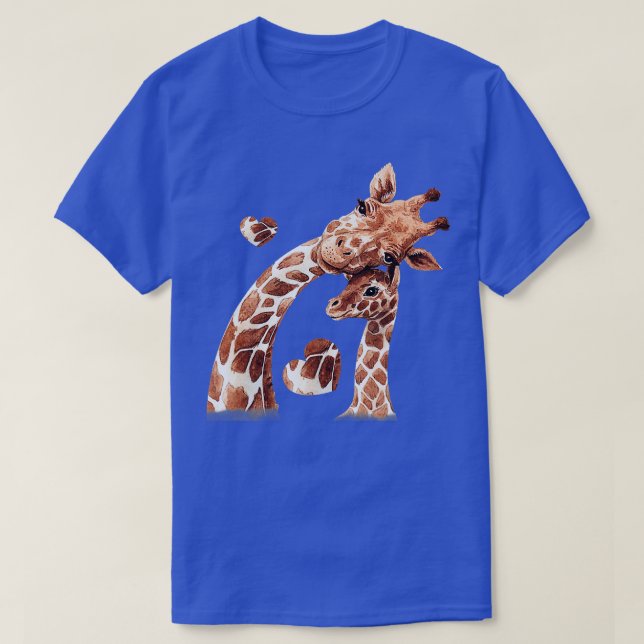 Camiseta Mama Baby Giraffe Wildlife Safari Amante de os ani (Frente do Design)