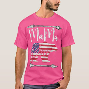Camiseta Mama Bear 4 de julho bandeira americana América Mo