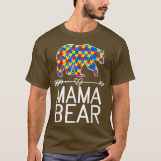 Camiseta Mama Bear Autismo Quebra-cabeça Premium