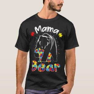 Camiseta Mama Bear Autismo Sensibilização Família Autista
