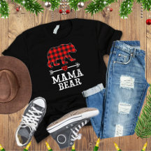 Mama Bear Christmas Pajama Red Xadrez Buffalo
