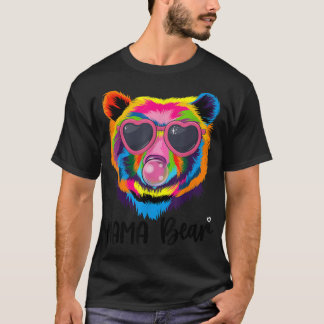 Camiseta Mama Bear Colorful Face glasses Mom Mommy Mothers