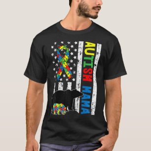 Camiseta Mama Bear Correspondendo Autismo Familiar Oferece