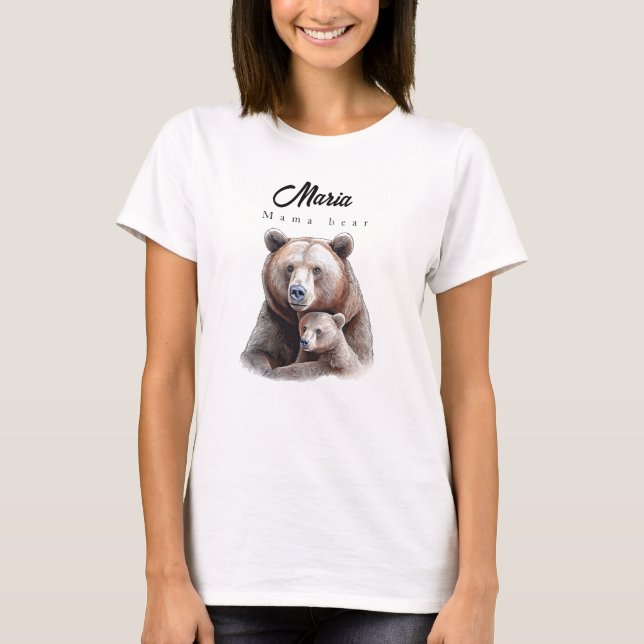 Camiseta Mama Bear Custom Women's T-Shirt (Frente)