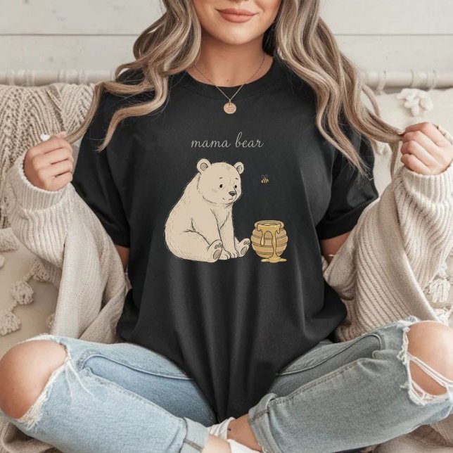 Camiseta Mama Bear Cute Bear & Honey Mother’s Day Gift Shir (Criador carregado)