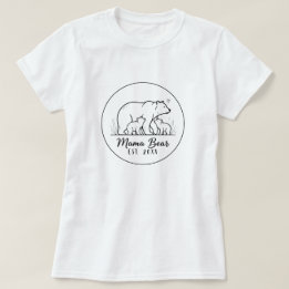 Camiseta Mama Bear EST 2025 Circle Logo Line Art