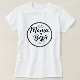 Camiseta Mama Bear Est 20XX Wild Heart Line Art
