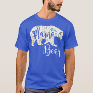 Camiseta Mama Bear Floral Patterno Divertido Mamãe Mãe Dota