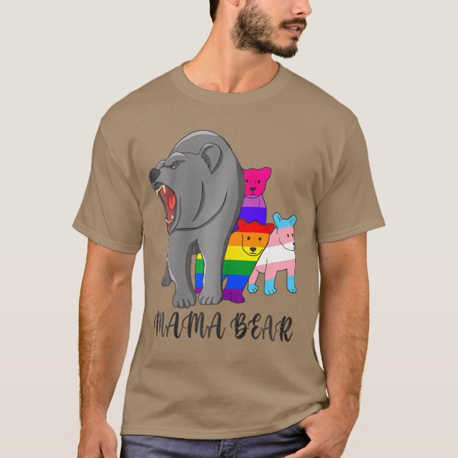 Camiseta Mama Bear Lgbt Gayrans Pride Support Lgbtq Parade  (Frente)