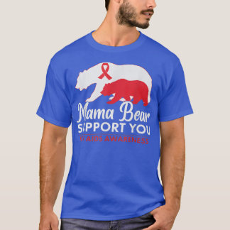 Camiseta Mama Bear O Apoio À Sensibilização Para A SIDA Atr