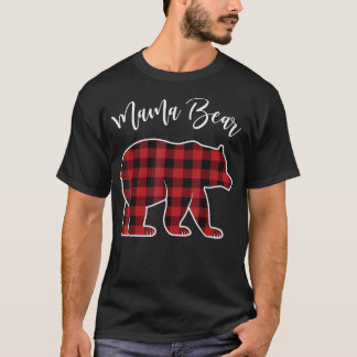 Camiseta Mama Bear Pajama Red Buffalo Xmas Funny Family Chr