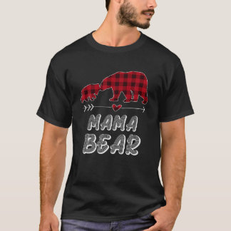 Camiseta Mama Bear Pajama Red Buffalo Xmas Funny Family Chr