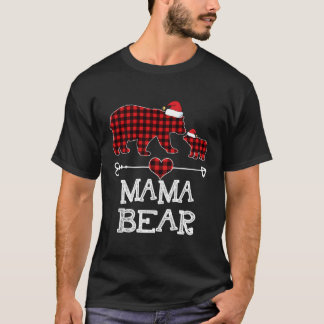 Camiseta Mama Bear Pajama Red Xadrez Buffalo - Presente Par