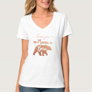 Camiseta MAMA BEAR Personalizado Rosa Dourado Mãe Mulheres 