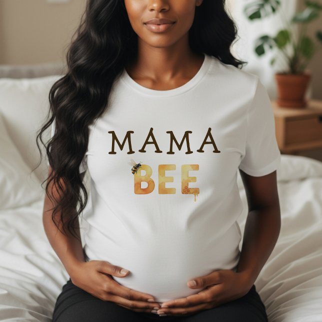 Camiseta Mama Bee Bumblebee Chá de Bebê Pai Branco (Mama Bee Bumblebee Baby Shower Parent White T-Shirt
)