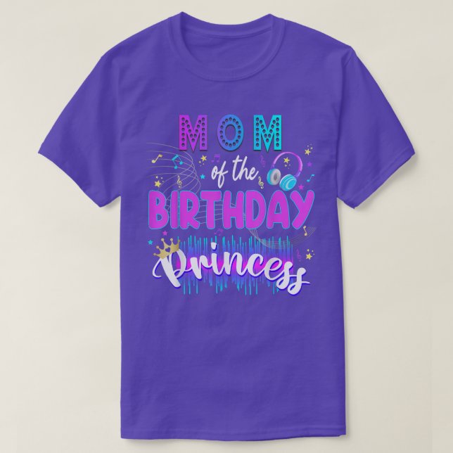 Camiseta Mama Birthday Rockstar Theme Music Party Karaoke G (Frente do Design)