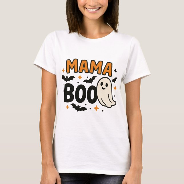 Camiseta Mama Boo | Correspondência entre a família do Dia  (Frente)