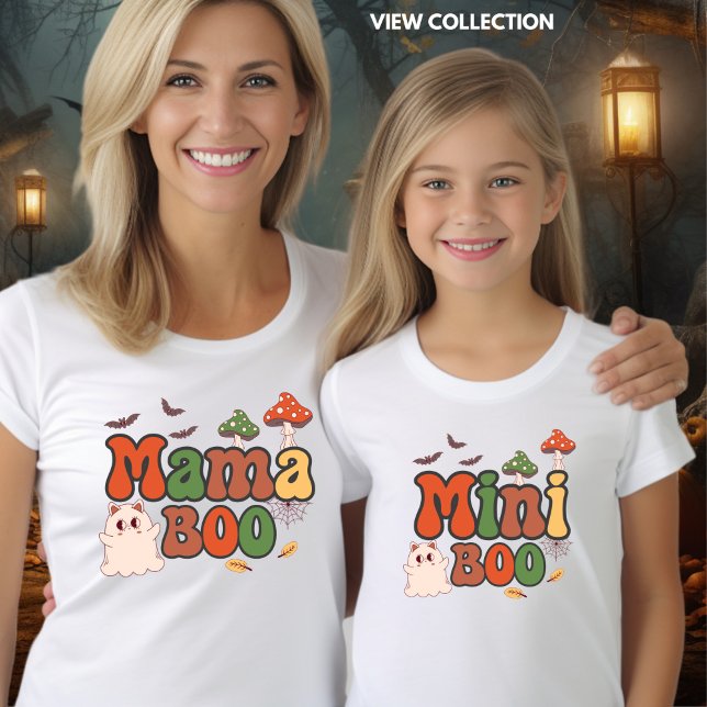 Camiseta Mama Boo Halloween Mãe e Eu Combinando (Criador carregado)