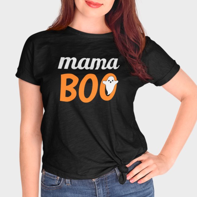 Camiseta Mama Boo Orange Black Halloween Matando (Criador carregado)