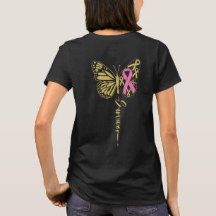 Camiseta Mama. Borboleta sobrevivente de câncer