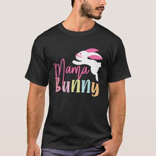 Camiseta Mama Bunny Matching Family Easter Outfits (Frente)