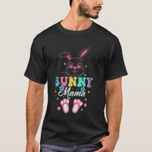 Camiseta Mama Bunny Retro Groovny Bunny Mãe Mamãe Feliz Les