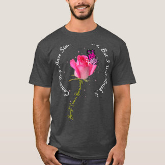 Camiseta Mama Cancer de aspas Rosa de borboletas Rosa Fita 