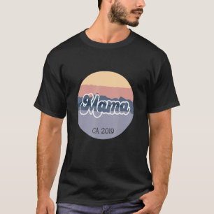 Camiseta Mama Circa 2019 Estabeleceu Est Vintage Sunset Mot