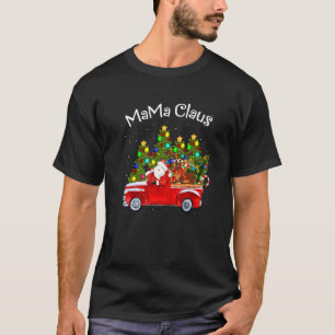 Camiseta Mama Claus Riding Car Papais noeis Pickup Reindeer