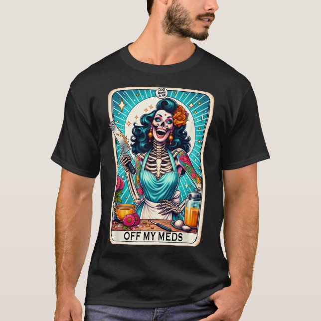 Camiseta Mama Club Tarot Card Skeleton Halloween (Frente)