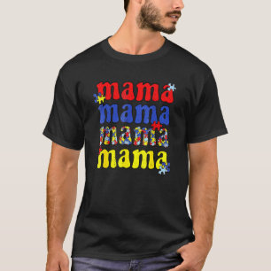 Camiseta Mama Conscientização do Autismo Peça de Quebra-Cab