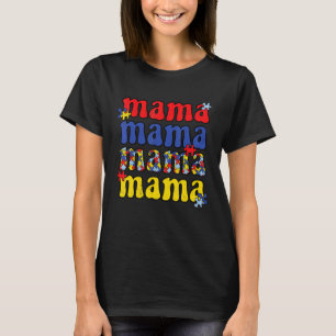 Camiseta Mama Conscientização do Autismo Peça de Quebra-Cab