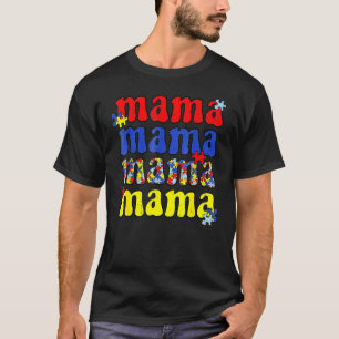 Camiseta Mama Conscientização do Autismo Peça de Quebra-Cab