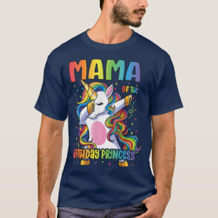 Camiseta Mamã da Princesa de Aniversário Mãe Dabbing Unicor