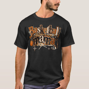 Camiseta Mama de Basquete Leopardo Coquette Laço Basquete