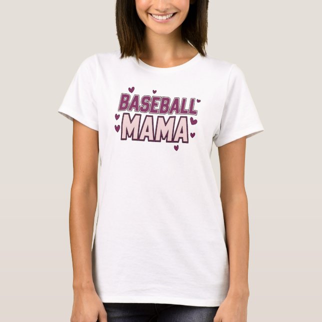 Camiseta Mama de beisebol, presente de Dia de as mães (Frente)