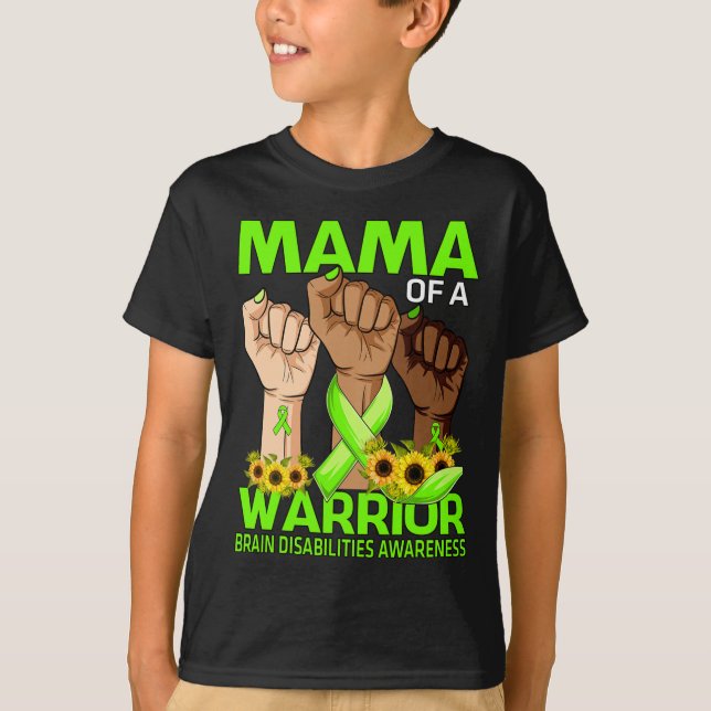 Camiseta Mama De Mão De Um Guerreiro Cérebro Dificulta (Frente)