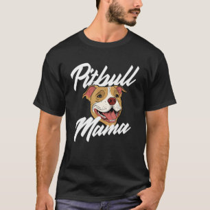 Camiseta Mama de Pitbull da Moda - Amante de Cães Caninos D